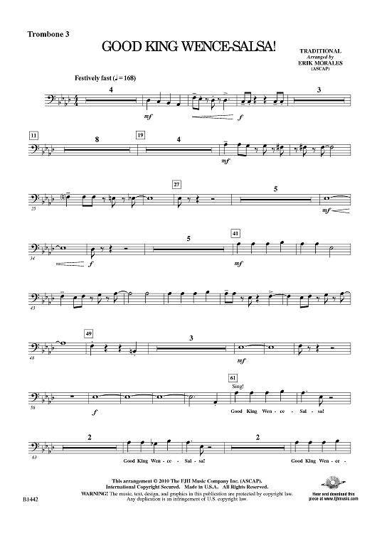Good King Wence - Salsa! - Trombone 3