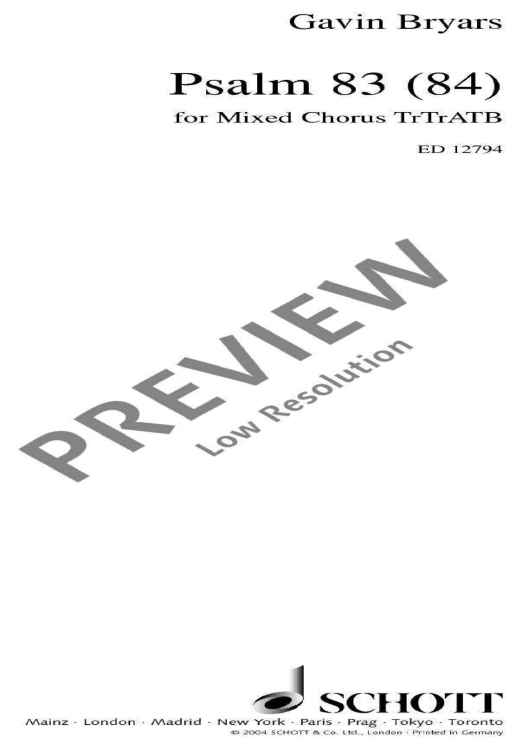 Psalm 83 (84) - Choral Score