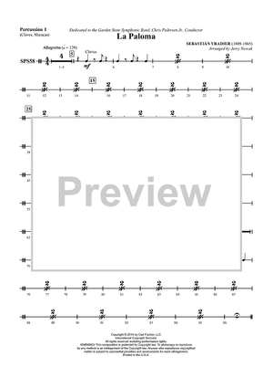 La Paloma - Percussion 1