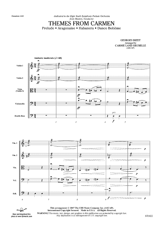Themes From Carmen - Score