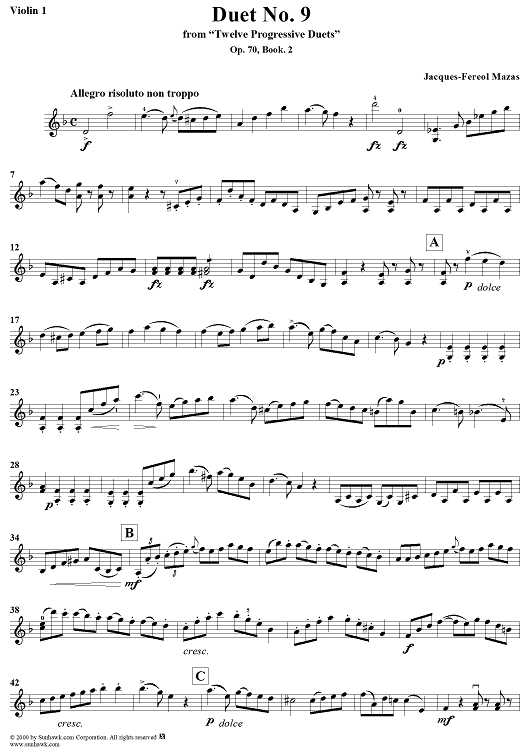 Duet No. 9 - Violin 1