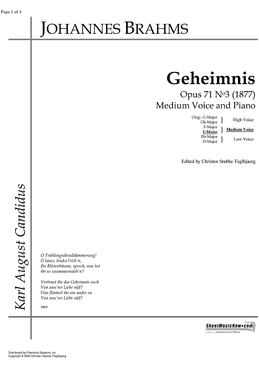 Geheimnis Op.71 No. 3