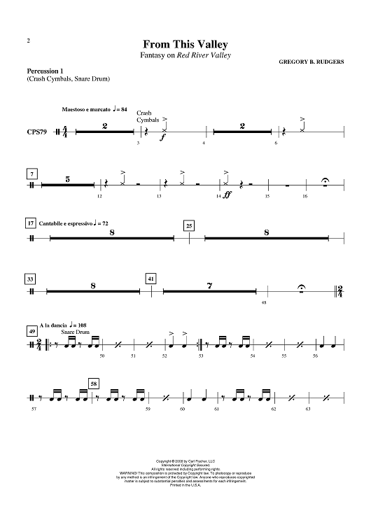 From This Valley - Percussion 1