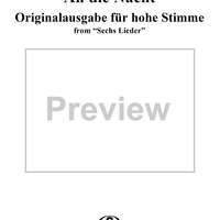 6 Lieder, Opus 68, No. 1,  An die Nacht (Clemens Brantano),