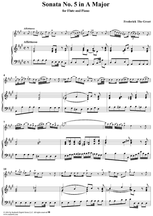 Sonata No. 5 in A Major - Piano/Score