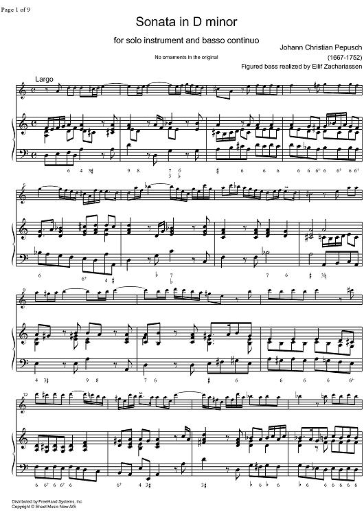 Sonata d minor - Score