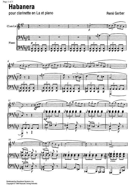 Habanera - Score