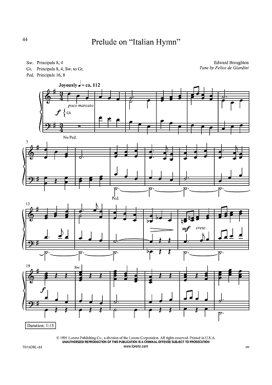 Prelude on “Italian Hymn”