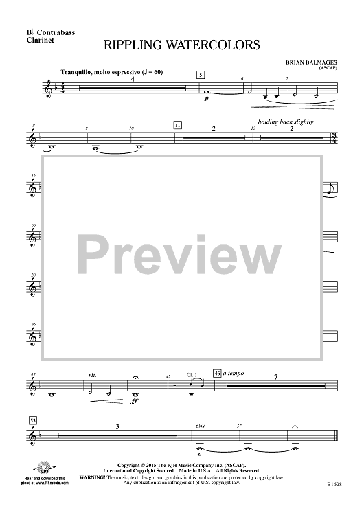 Rippling Watercolors - Bb Contrabass Clarinet