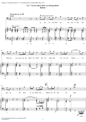 Ballade: "In der hohen Hall sass König Sifrid", No. 7 from "Des Sängers Fluch", Op. 139