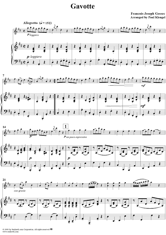 Gavotte - Piano Score