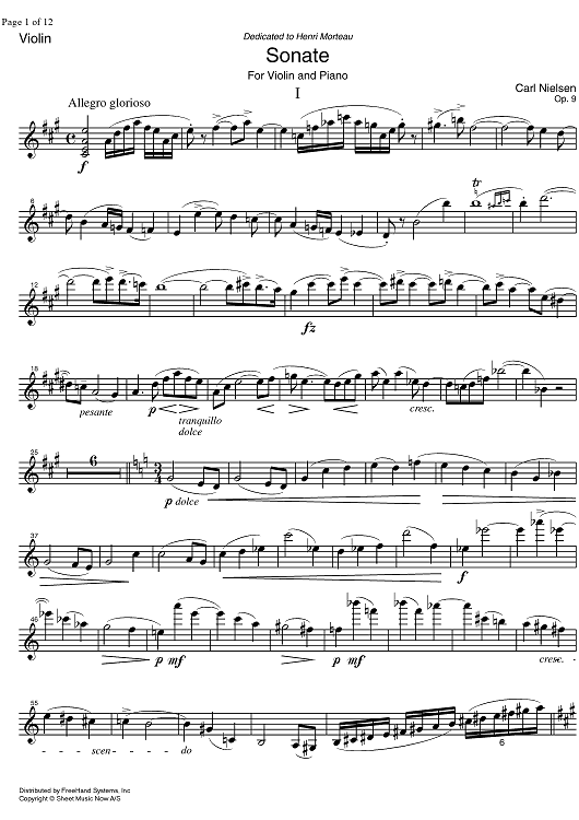 Sonata No. 1 Op. 9 - Violin