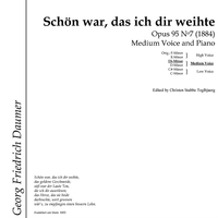 Schön war, das ich dir weihte Op.95 No. 7