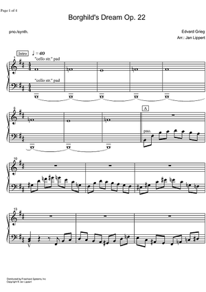 Sigurd Jorsalfar Op.22 No. 1 (Op.56 No. 2) - Borghild's Dream - Piano