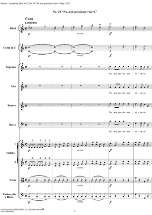 "No, non possiamo vivere", No. 29 from "Ascanio in Alba", Act 2, K111 - Full Score