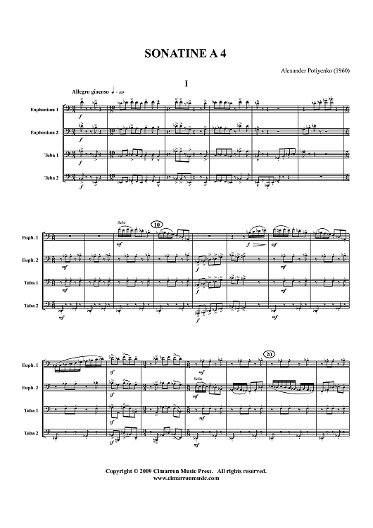 Sonatine A 4 - Score