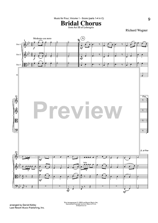 Bridal Chorus - from Act III of Lohengrin - Score