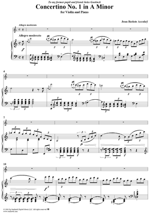 Concertino No. 1 in A Minor - Score