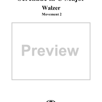 Serenade for String Orchestra in C major (C-dur). Movement II, Valse - Score