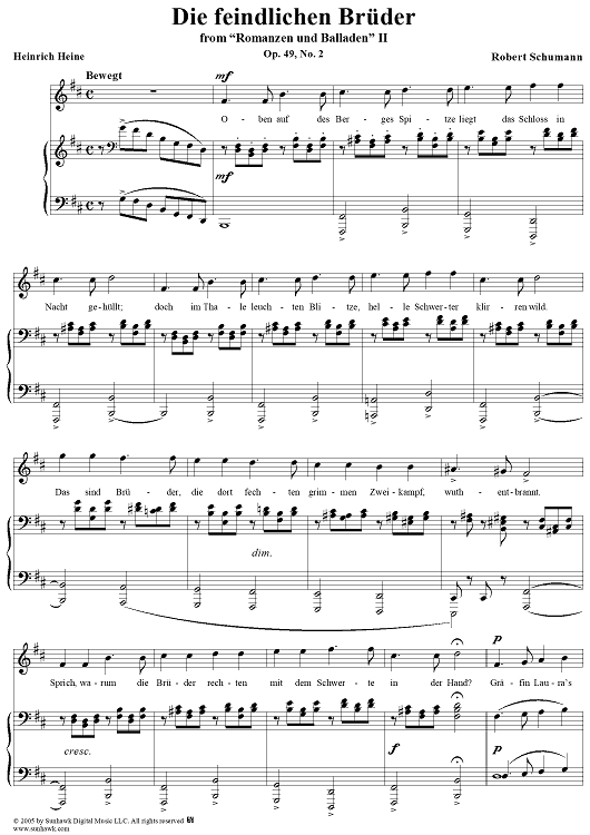 Die feindlichen Brüder, Op. 49, No. 2