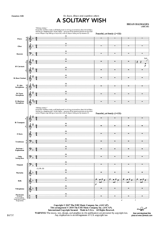 A Solitary Wish - Score