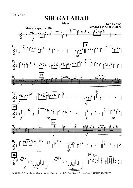 Sir Galahad - March - Clarinet 1 in Bb