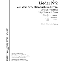 Lieder No. 2 aus dem Schenkenbuch im Divan Op.25 No. 6