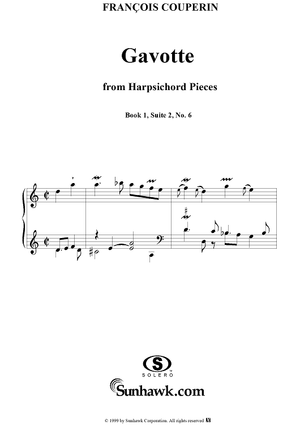 Harpsichord Pieces, Book 1, Suite 2, No.6:  Gavotte