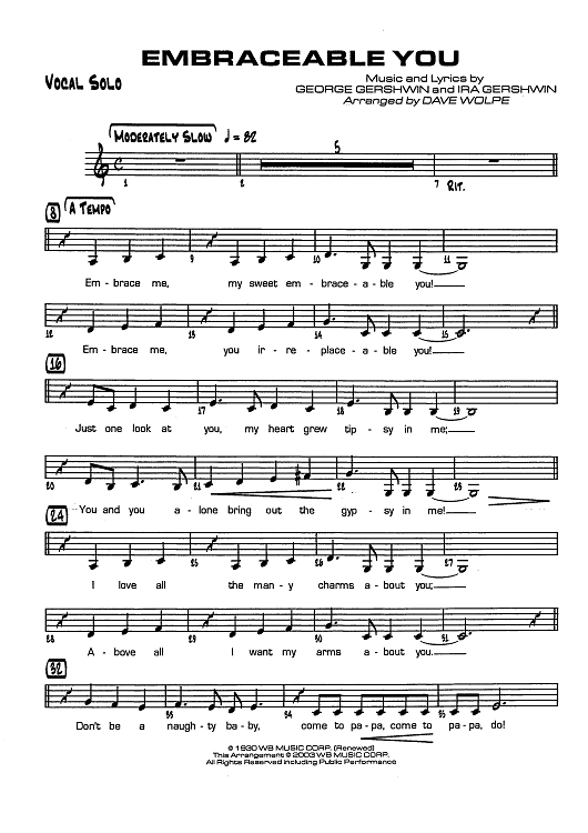 Embraceable You (featuring Flugelhorn Solo with Strings): Score