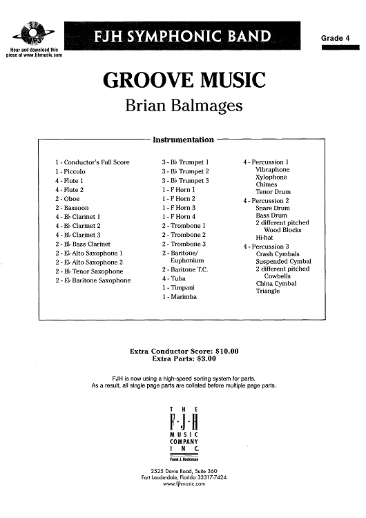 Groove Music - Score Cover
