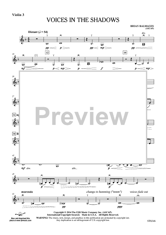 Voices in the Shadows - Violin 3 (Viola T.C.)