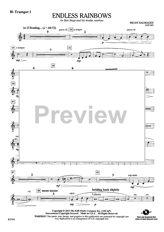 Endless Rainbows - Bb Trumpet 1