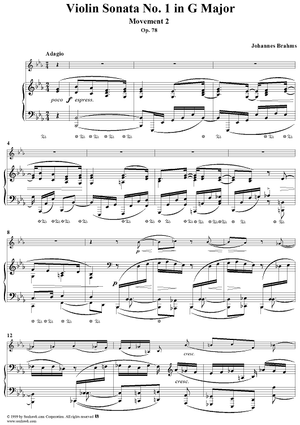 Violin Sonata no. 1 in G major, op. 78, Movement 2 - Piano