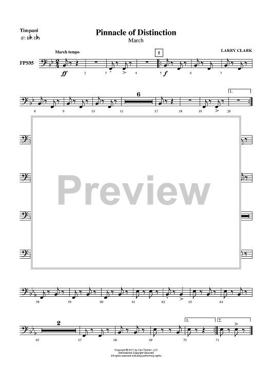 Pinnacle of Distinction (March) - Timpani