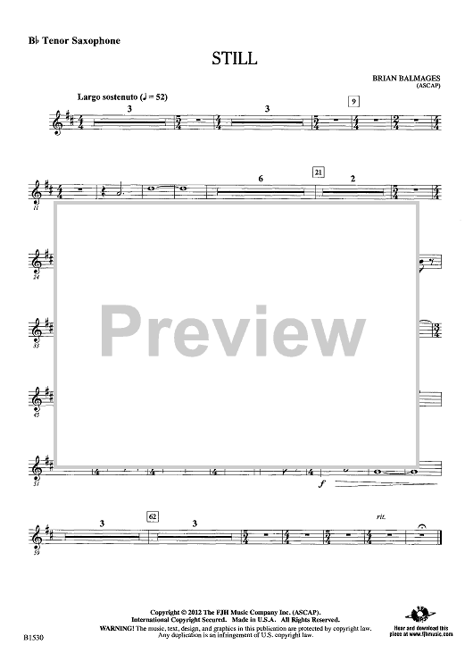 Still - Bb Tenor Sax