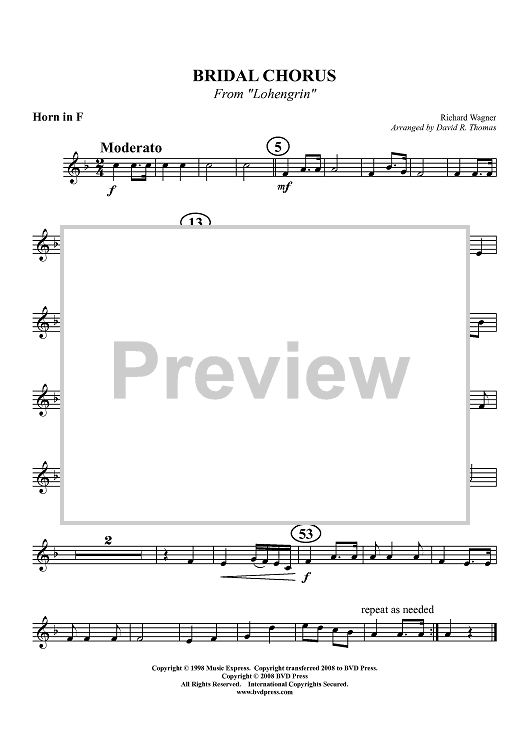 Bridal Chorus from "Lohengrin" - Horn