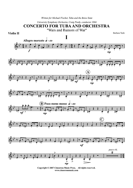 Concerto For Tuba - Violin 2