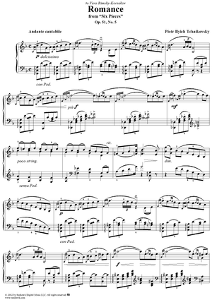 Six Pieces. No. 5. Romance in F major (F-dur)