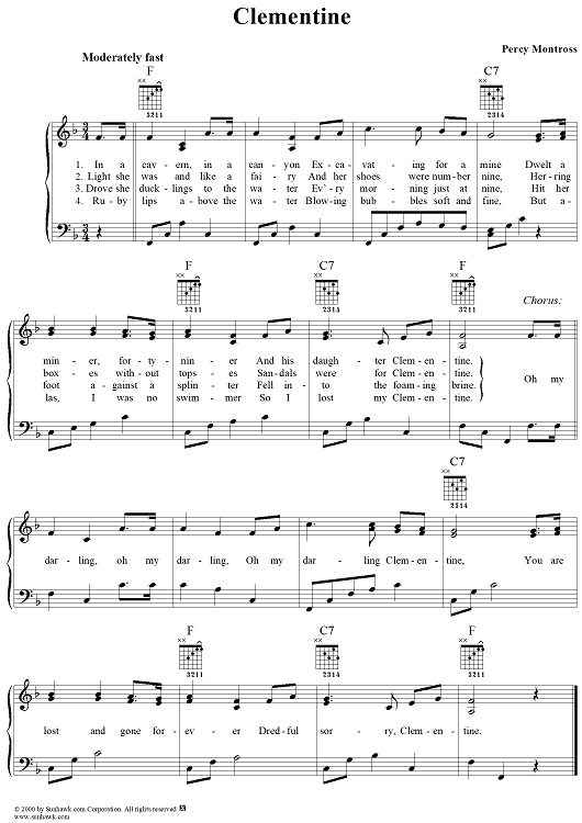 CLEMENTINE Sheet music