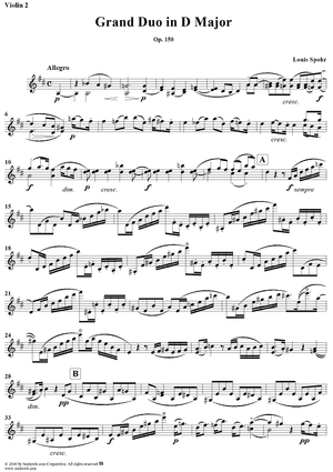 Violin Duet No. 13 in D Major, Op. 150 - Violin 2