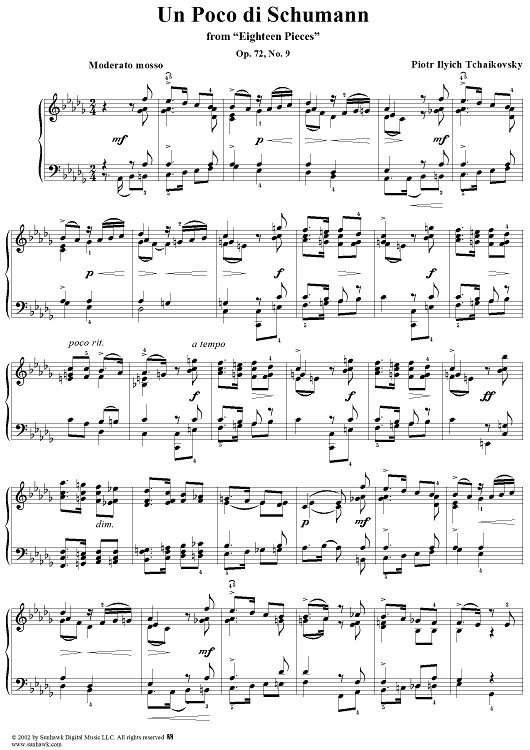 Eighteen Pieces. No. 9. Un poco di Schumann