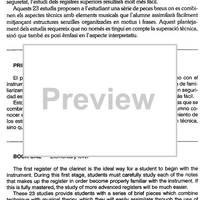 Studies for clarinet, Vol. 1 part 1 - Preface