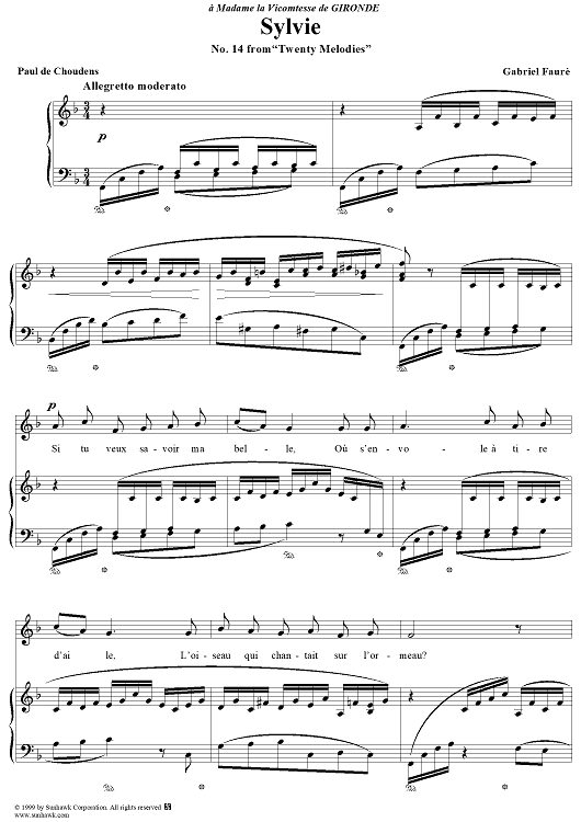 Sylvie - Op. 6, No. 3