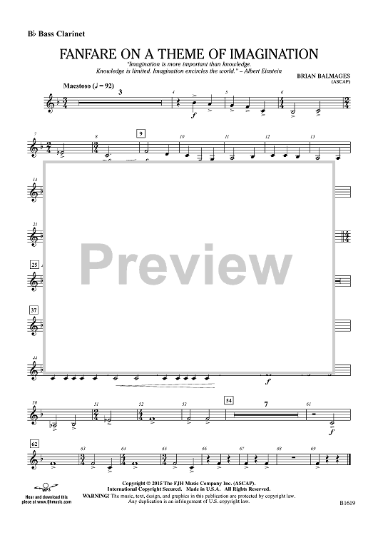 Fanfare on a Theme of Imagination - Bb Bass Clarinet