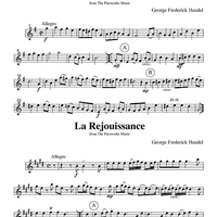 Bourree, La Rejouissance & Menuet from The Fireworks Music - Part 2 Clarinet in Bb