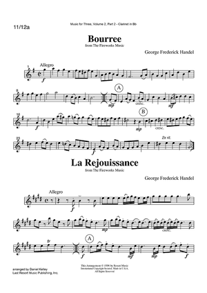 Bourree, La Rejouissance & Menuet from The Fireworks Music - Part 2 Clarinet in Bb