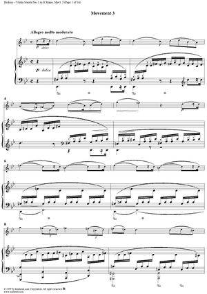 Violin Sonata no. 1 in G major, op. 78, Movement 3 - Piano