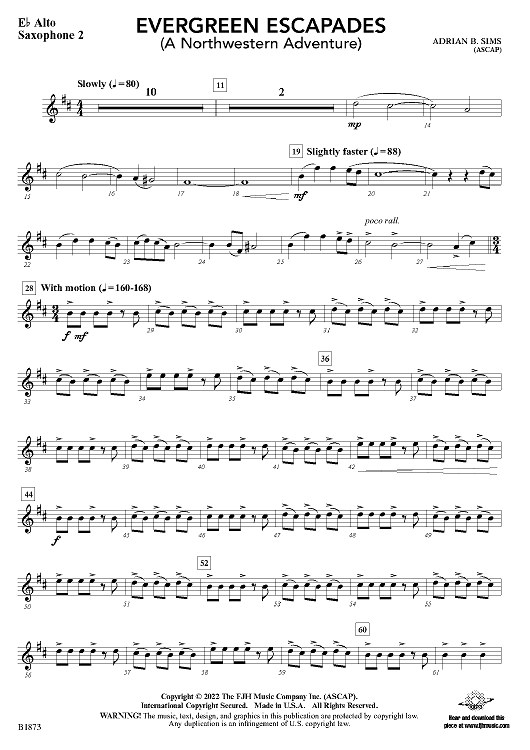 Evergreen Escapades - Eb Alto Sax 2