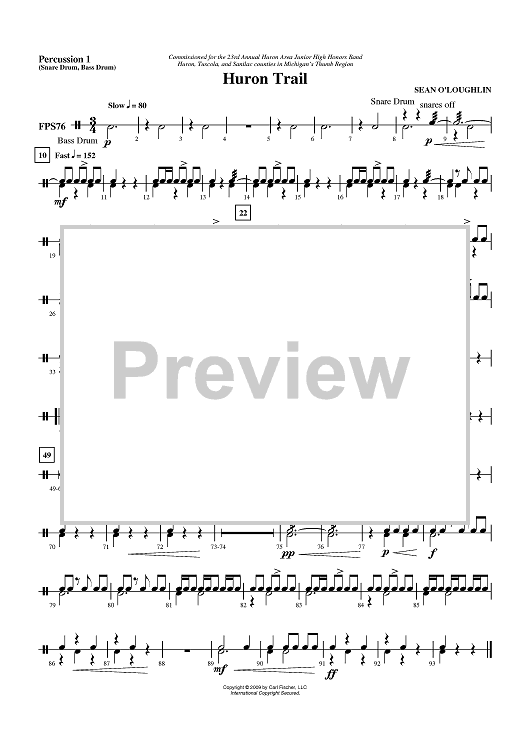 Huron Trail - Percussion 1