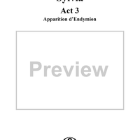 Sylvia, Final - Apothéose, No. 18: Apparition d'Endymion - Piano Score